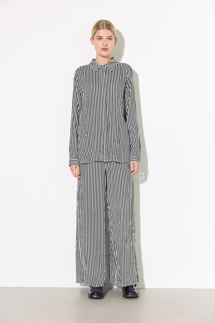 HUNKØN Vicky Trousers Trousers Black Striped