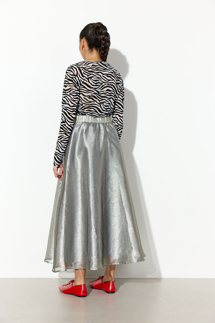 HUNKØN Zinnia Long Skirt Skirts Silver