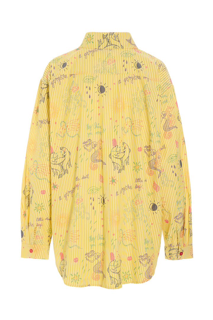 HUNKØN Zoe Shirt Shirts Yellow Sea Creatures Art Print
