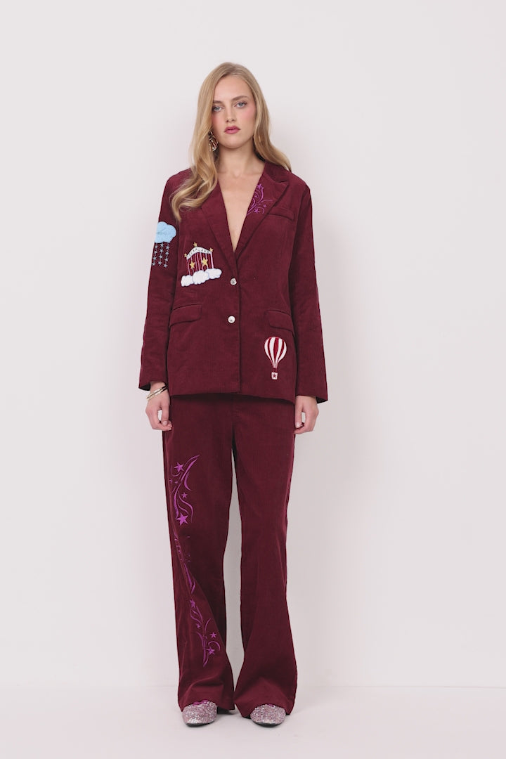 HUNKØN Nadine Trousers Trousers Burgundy