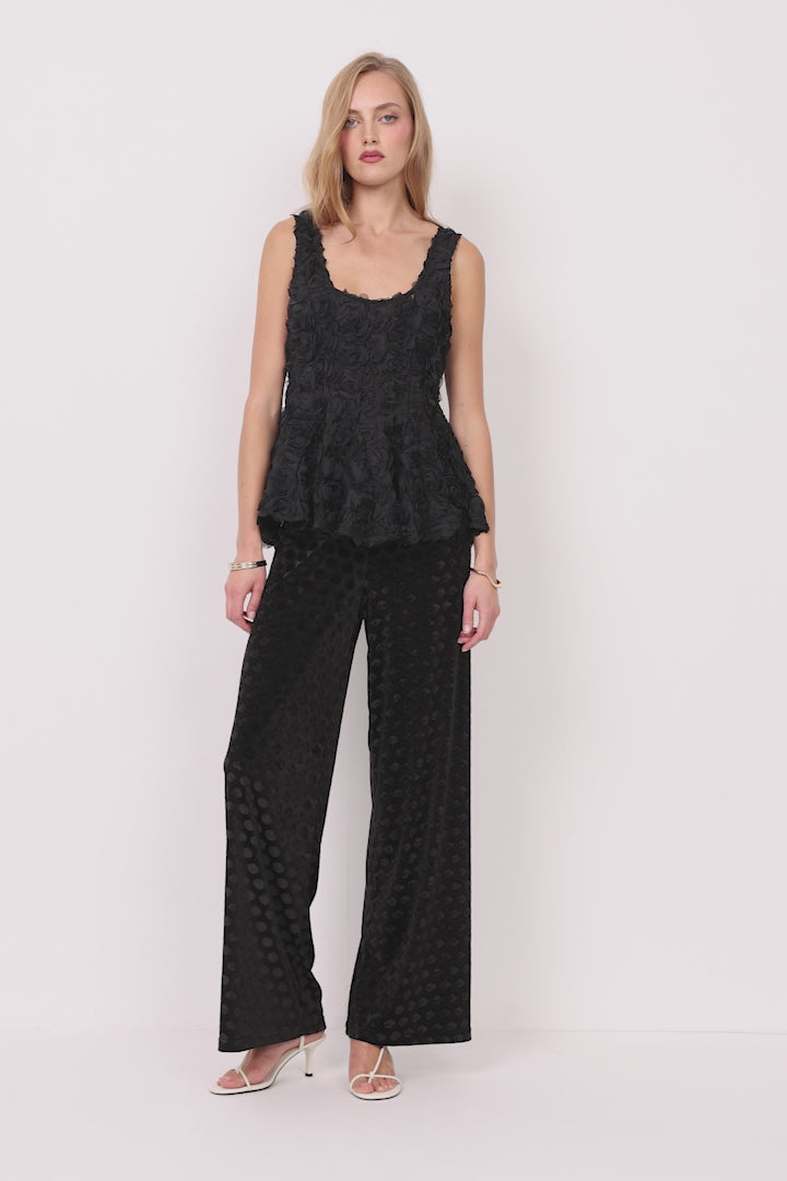 HUNKØN Dottie Trousers Trousers Black w/dots