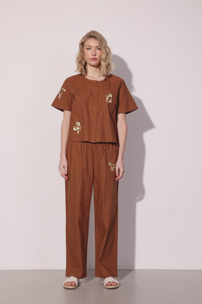HUNKØN Nina Trousers Trousers Brown