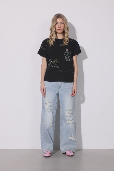 HUNKØN Jody Ripped Jeans Trousers Light Denim