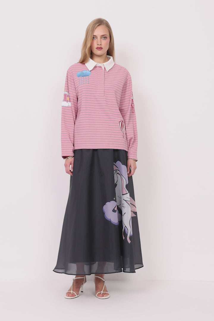 HUNKØN Davy Poloshirt Blouses Rose