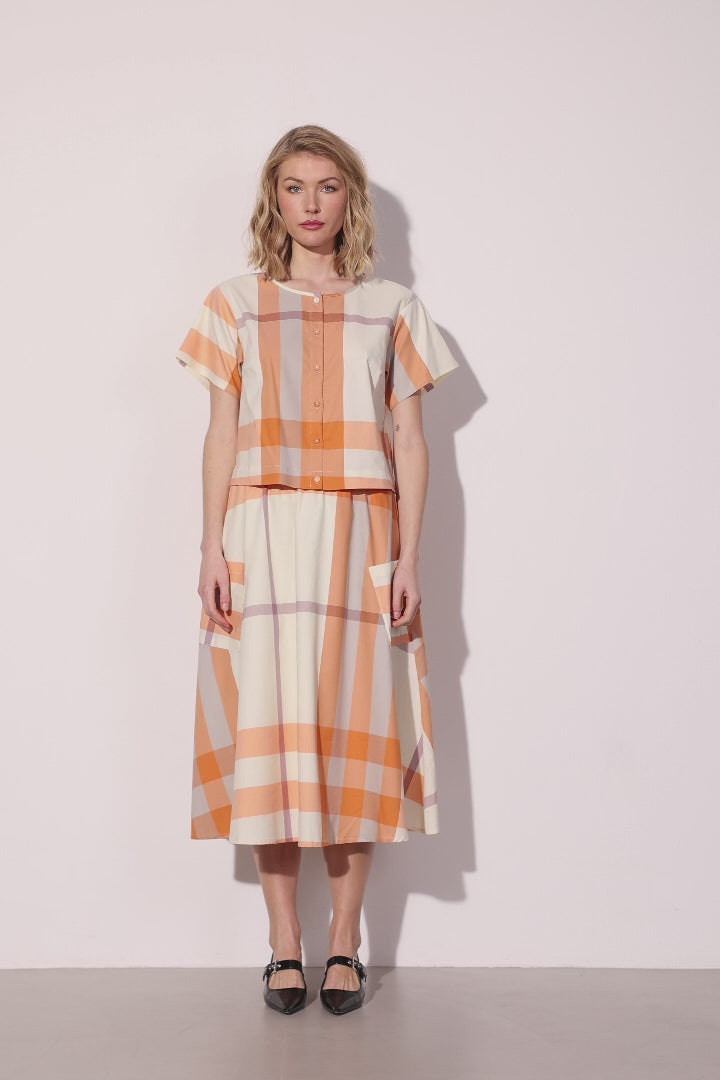 HUNKØN Frankie Skirt Skirts Orange checked