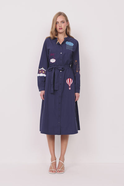HUNKØN Nicole Dress Dresses Navy