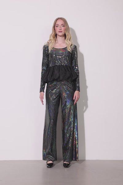 HUNKØN Daisy Blouse Blouses Black Disco