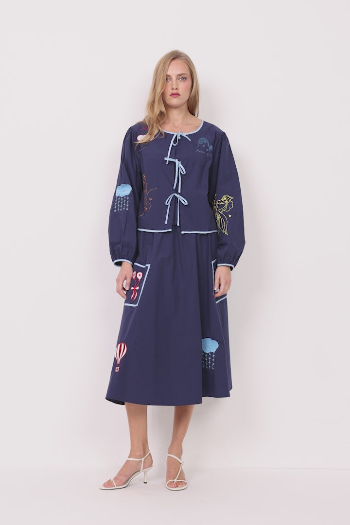 HUNKØN Nicole Skirt Skirts Navy