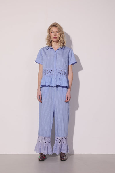 HUNKØN Cornelia Trousers Trousers Blue