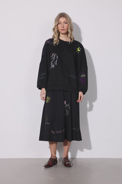 HUNKØN Eva Sweatshirt Sweatshirts Black
